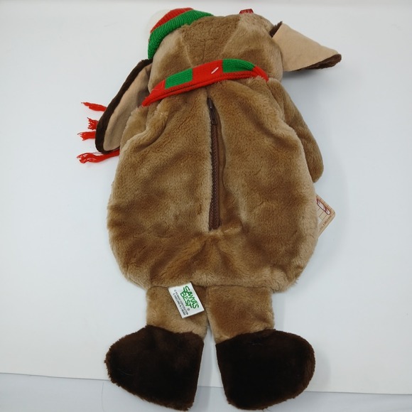 Rennoc Santas Best 3D Brown Dog Christmas Stocking 20" With Pockets - Picture 2 of 14